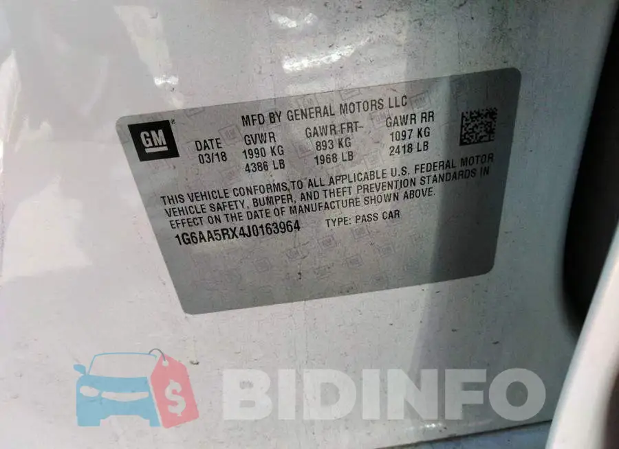 1G6AA5RX4J0163964 Photo# 9