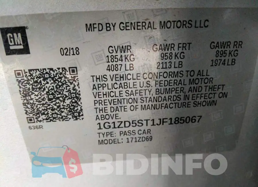 1G1ZD5ST1JF185067 Photo# 9