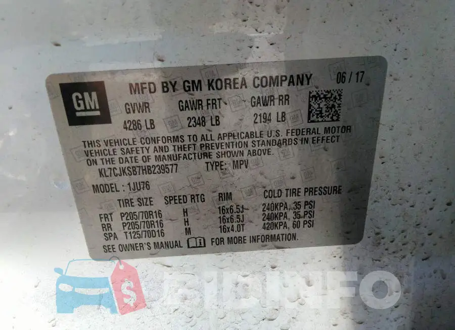KL7CJKSB7HB239577 Photo# 9