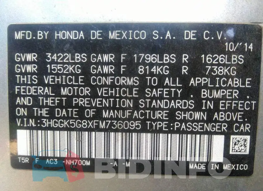 3HGGK5G8XFM736095 Photo# 9