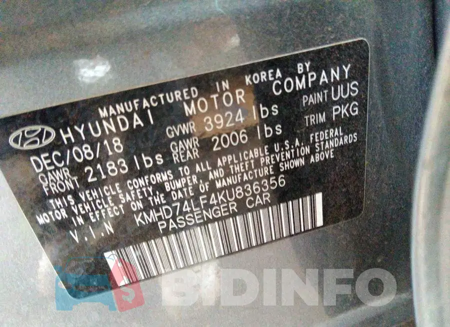 KMHD74LF4KU836356 Photo# 9