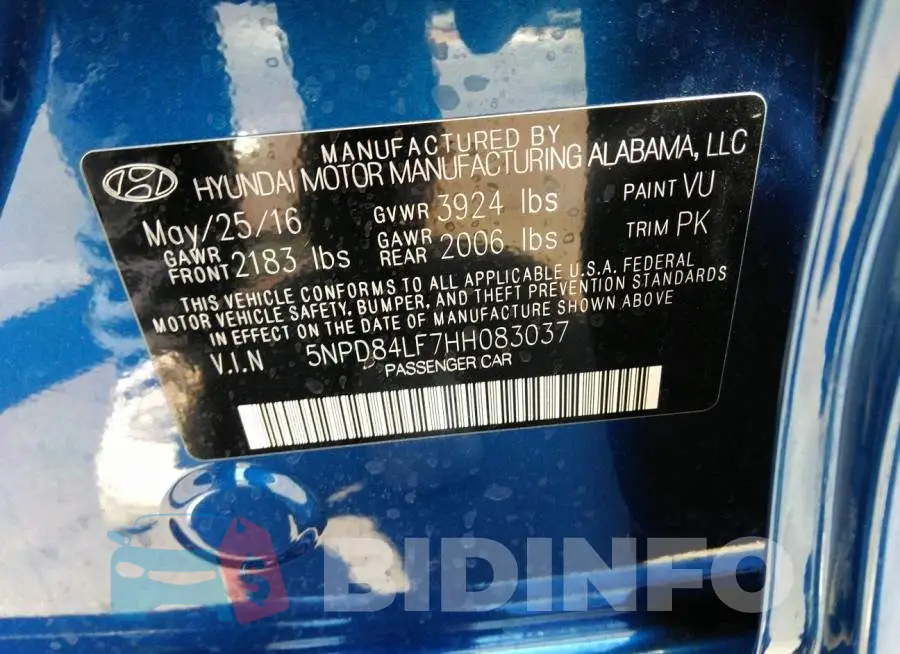 5NPD84LF7HH083037 Photo# 9
