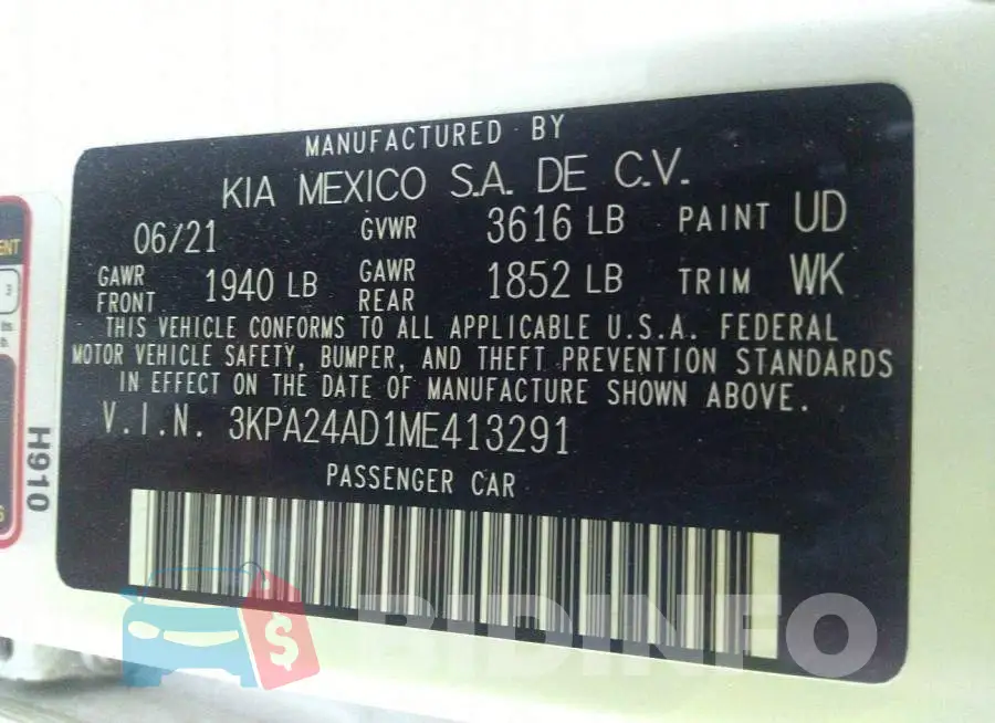3KPA24AD1ME413291 Photo# 9