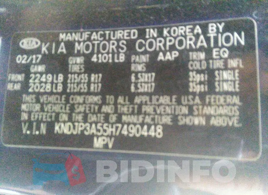 KNDJP3A55H7490448 Photo# 9
