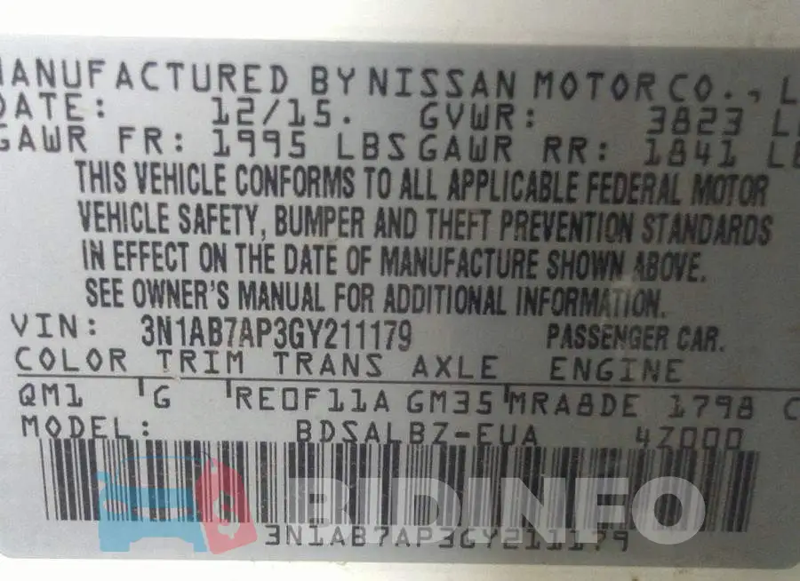 3N1AB7AP3GY211179 Photo# 9