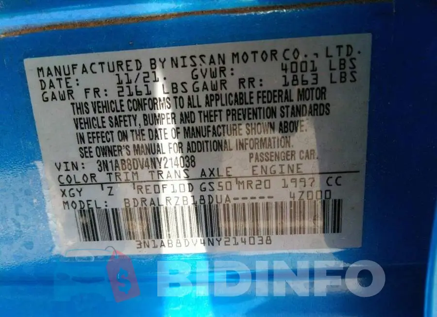 3N1AB8DV4NY214038 Photo# 9