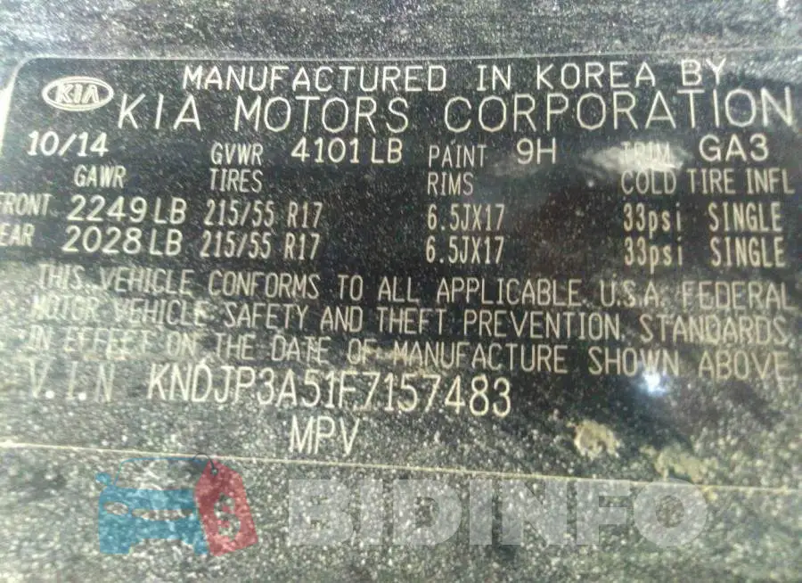 KNDJP3A51F7157483 Photo# 9