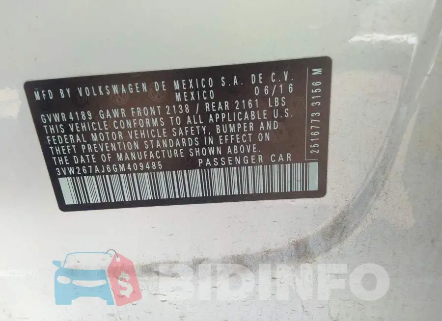 3VW267AJ6GM409485 Photo# 9