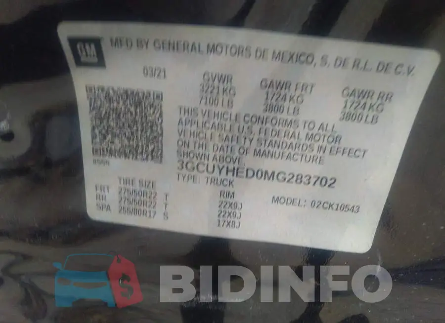3GCUYHED0MG283702 Photo# 9