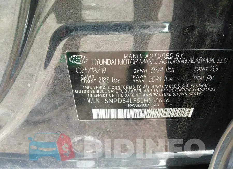 5NPD84LF5LH556636 Photo# 9
