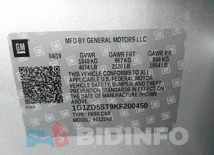 1G1ZD5ST9KF200450 Photo# 9