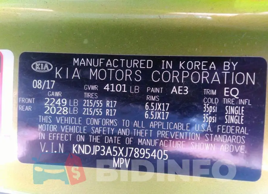 KNDJP3A5XJ7895405 Photo# 9