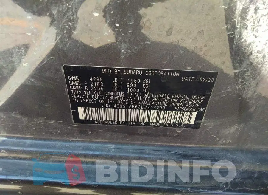 4S3GTAB63L3716293 Photo# 9