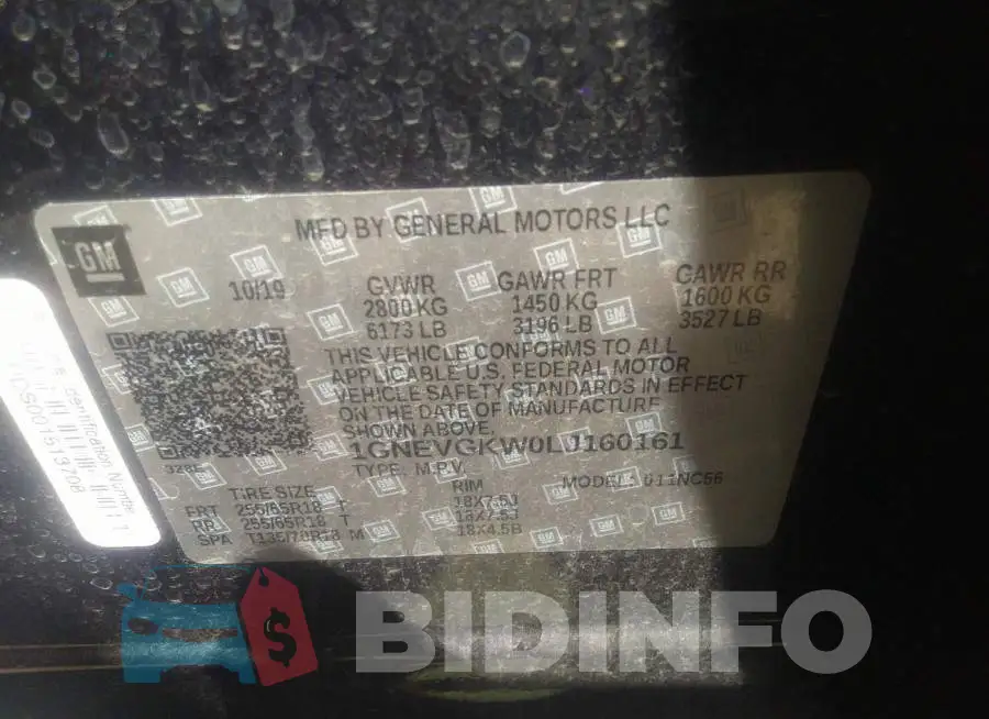 1GNEVGKW0LJ160161 Photo# 9