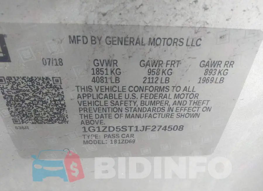 1G1ZD5ST1JF274508 Photo# 9