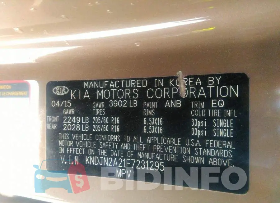 KNDJN2A21F7231295 Photo# 9