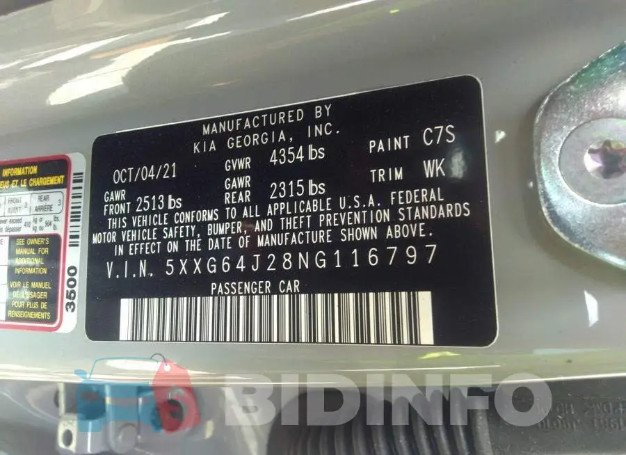 5XXG64J28NG116797 Photo# 9