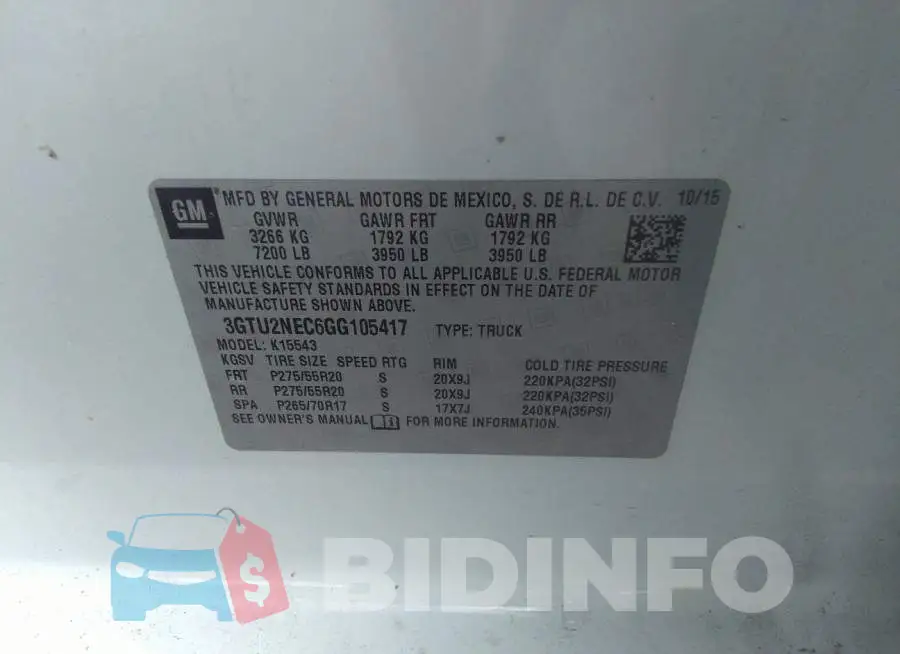 3GTU2NEC6GG105417 Photo# 9