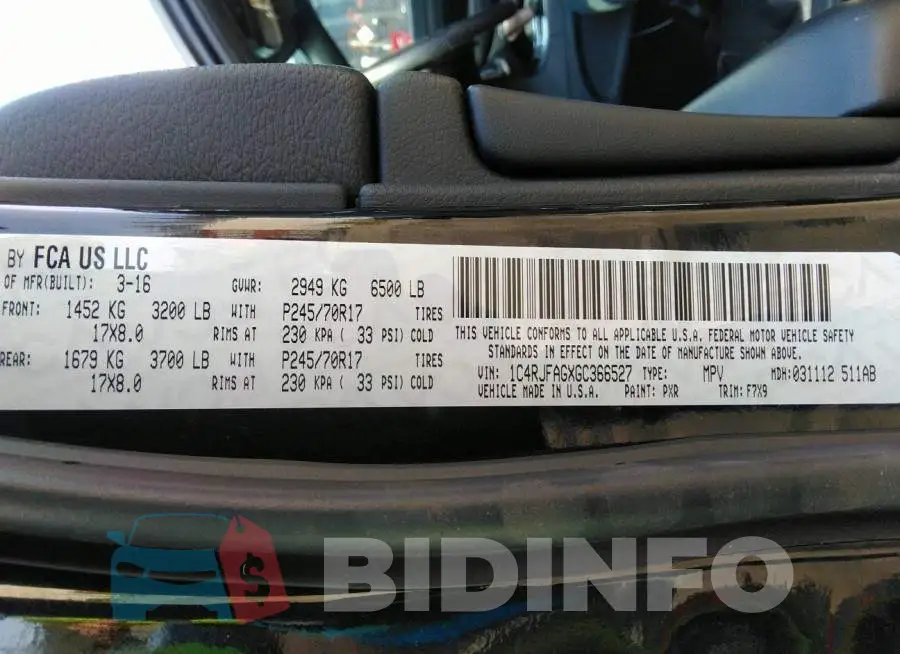 1C4RJFAGXGC366527 Photo# 9