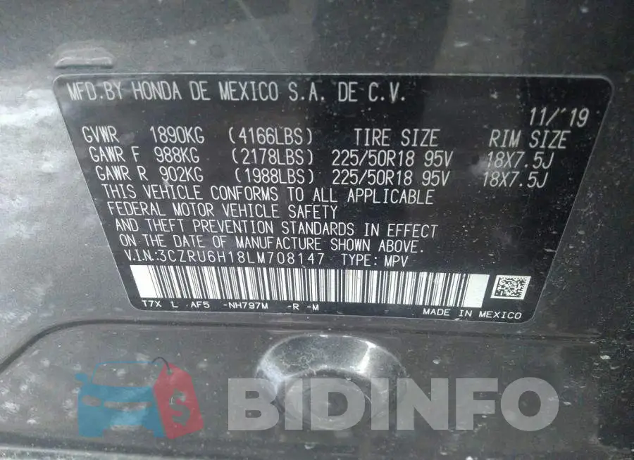 3CZRU6H18LM708147 Photo# 9