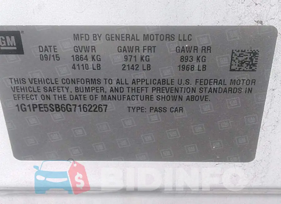 1G1PE5SB6G7162267 Photo# 9