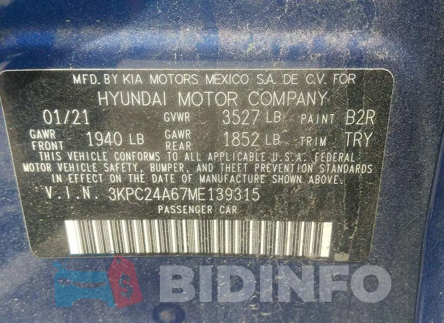 3KPC24A67ME139315 Photo# 9