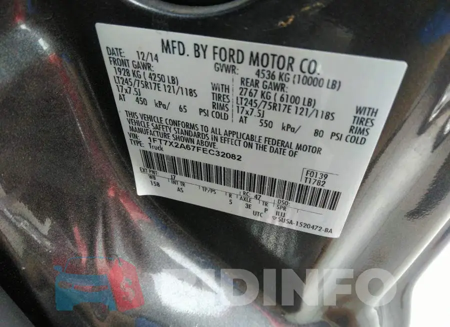 1FT7X2A67FEC32082 Photo# 9