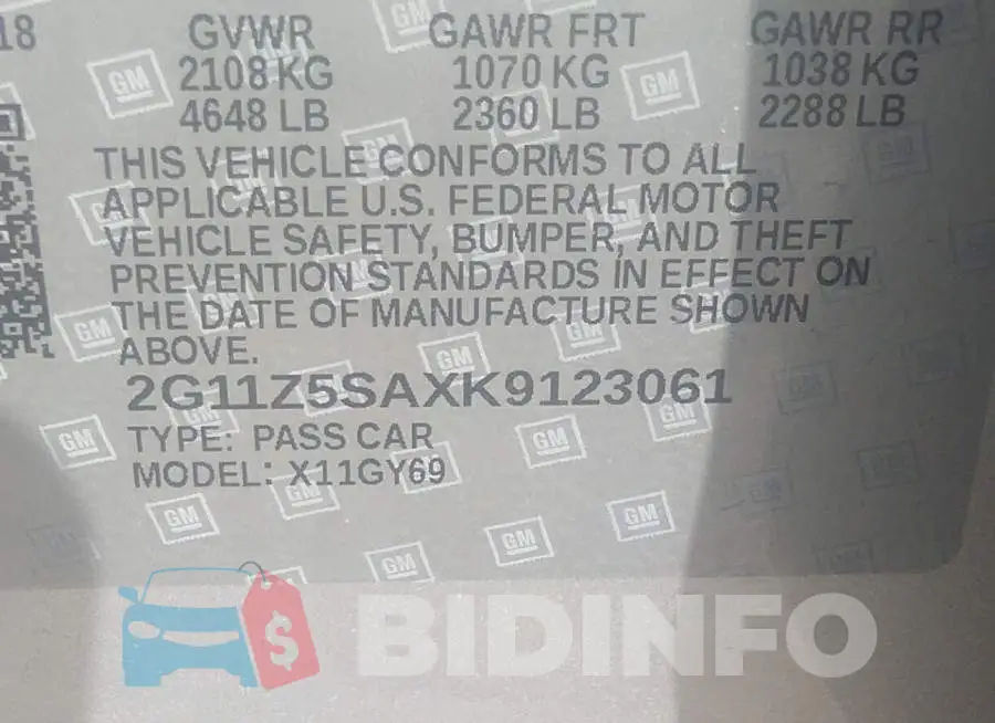 2G11Z5SAXK9123061 Photo# 9