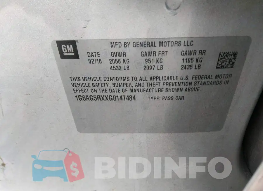 1G6AG5RXXG0147484 Photo# 9