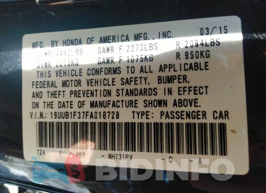 19UUB1F37FA018728 Photo# 9