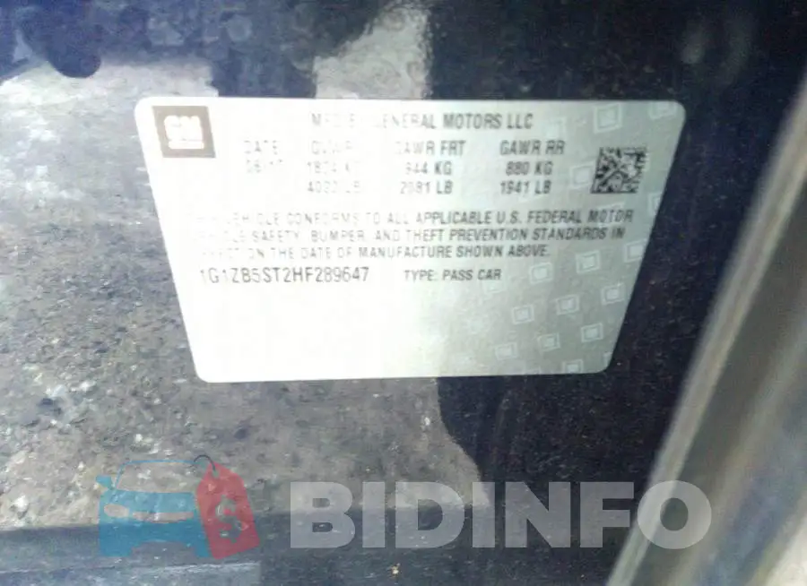 1G1ZB5ST2HF289647 Photo# 9