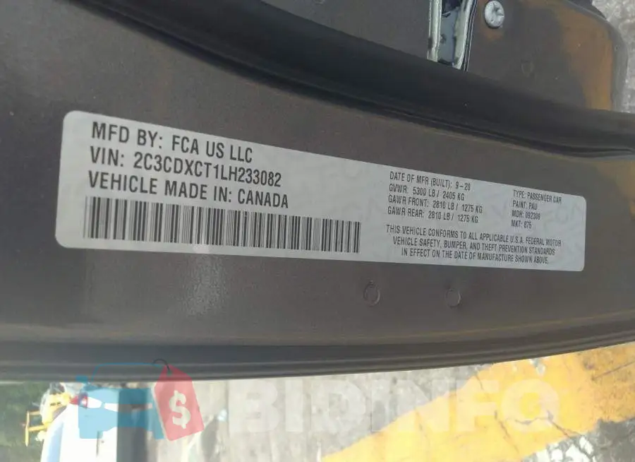 2C3CDXCT1LH233082 Photo# 9