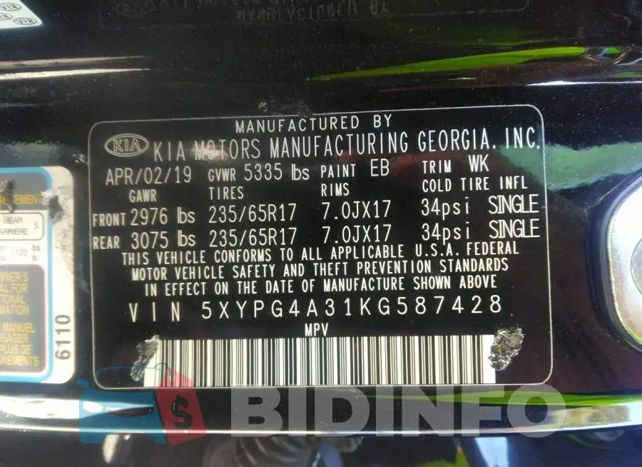 5XYPG4A31KG587428 Photo# 9