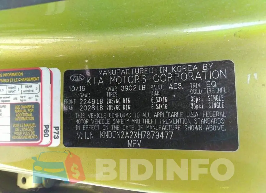 KNDJN2A2XH7879477 Photo# 9
