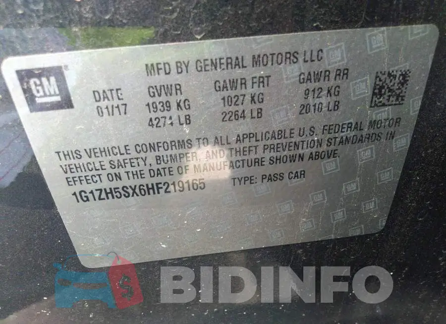 1G1ZH5SX6HF219165 Photo# 9