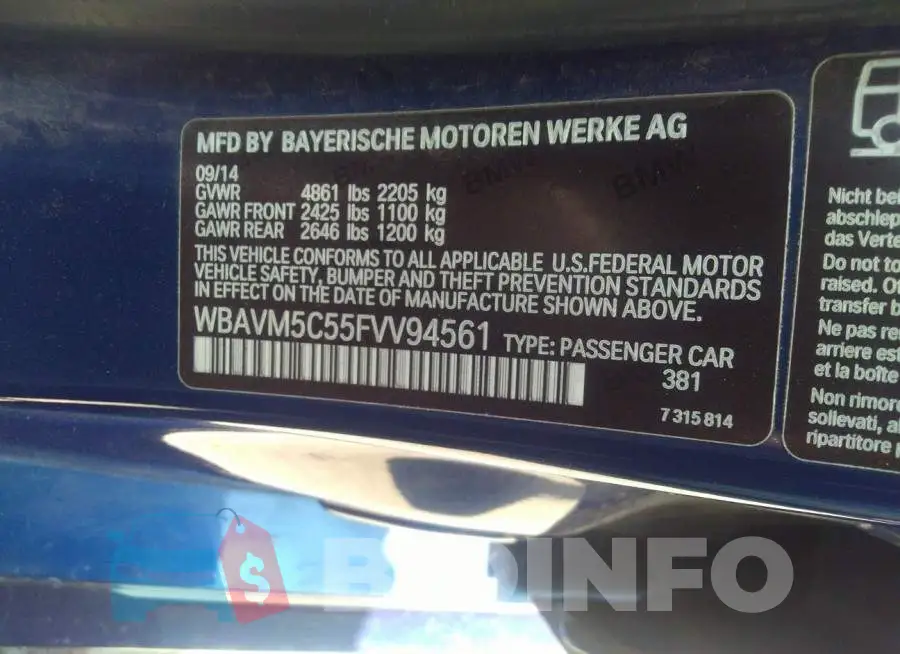 WBAVM5C55FVV94561 Photo# 9