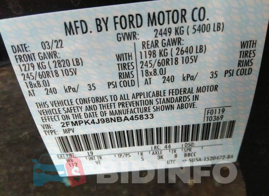 2FMPK4J98NBA45833 Photo# 9