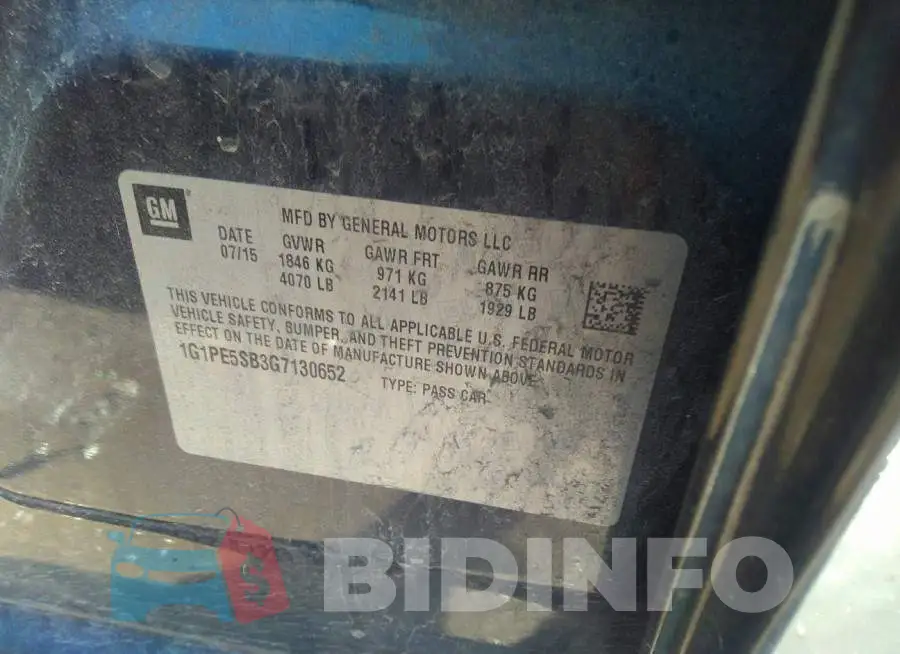 1G1PE5SB3G7130652 Photo# 9