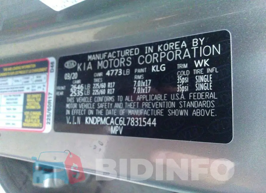 KNDPMCAC6L7831544 Photo# 9