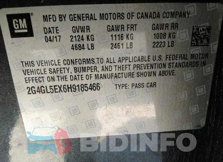 2G4GL5EX6H9185466 Photo# 9