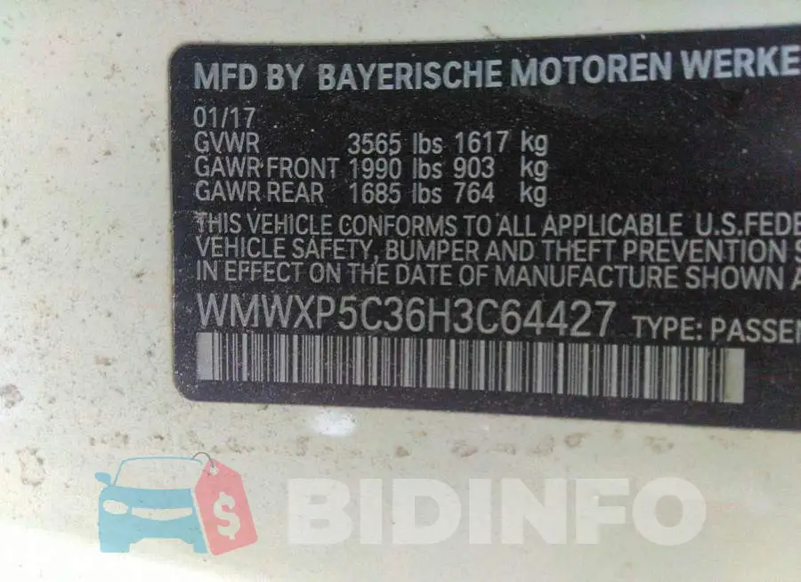 WMWXP5C36H3C64427 Photo# 9