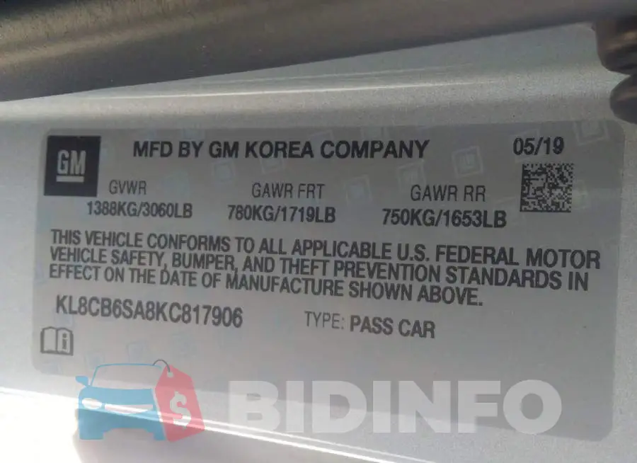 KL8CB6SA8KC817906 Photo# 9