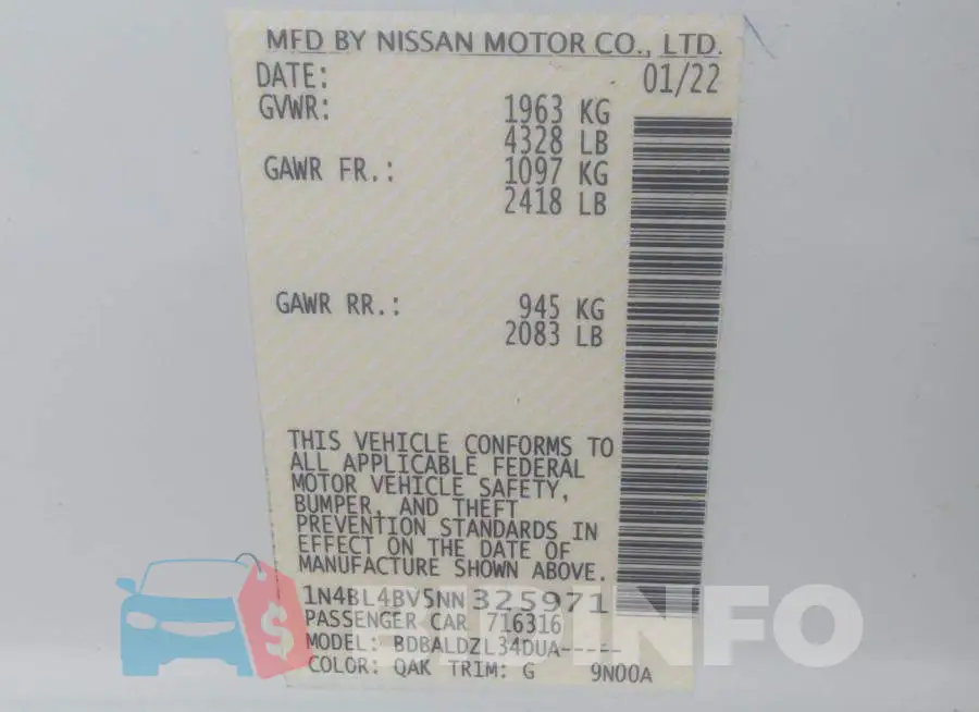 1N4BL4BV5NN325971 Photo# 9