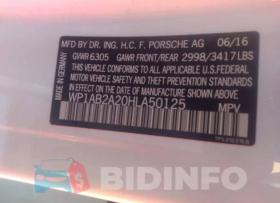 WP1AB2A20HLA50125 Photo# 9