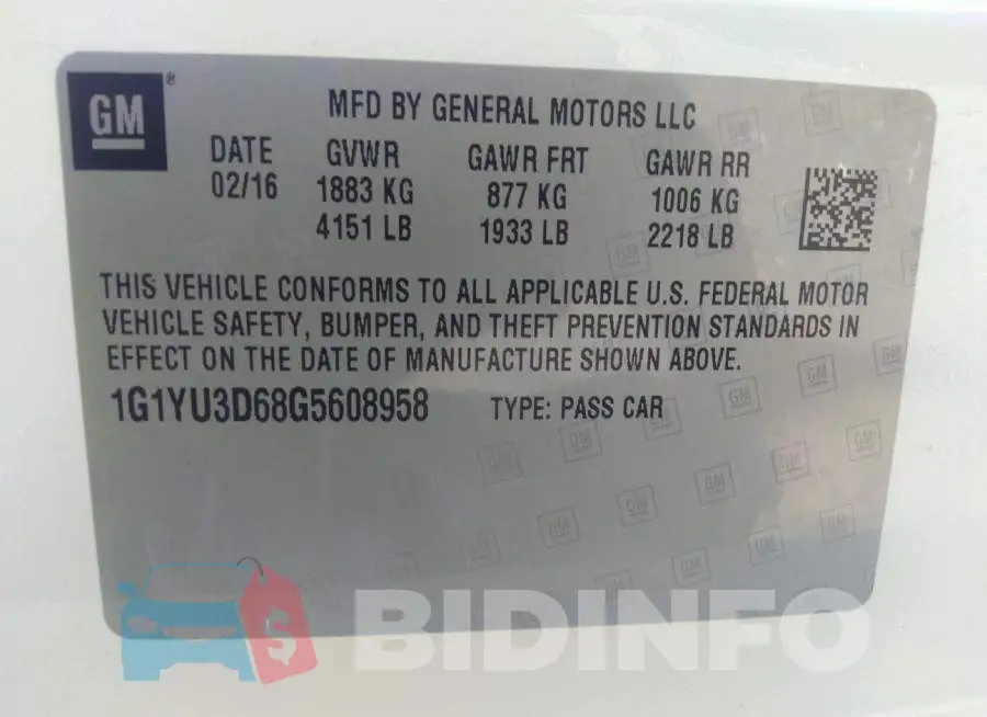 1G1YU3D68G5608958 Photo# 9