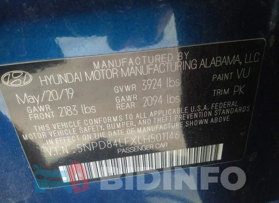 5NPD84LFXLH501146 Photo# 9