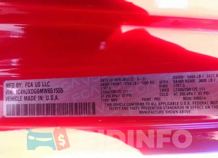 1C4HJXDG6MW651555 Photo# 9