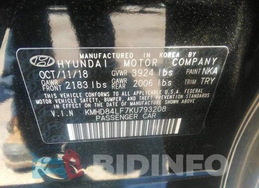 KMHD84LF7KU793208 Photo# 9