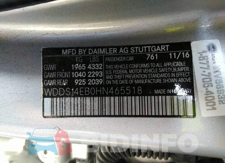 WDDSJ4EB0HN465518 Photo# 9