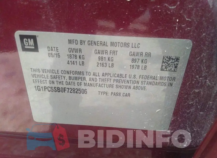 1G1PC5SB0F7282506 Photo# 9
